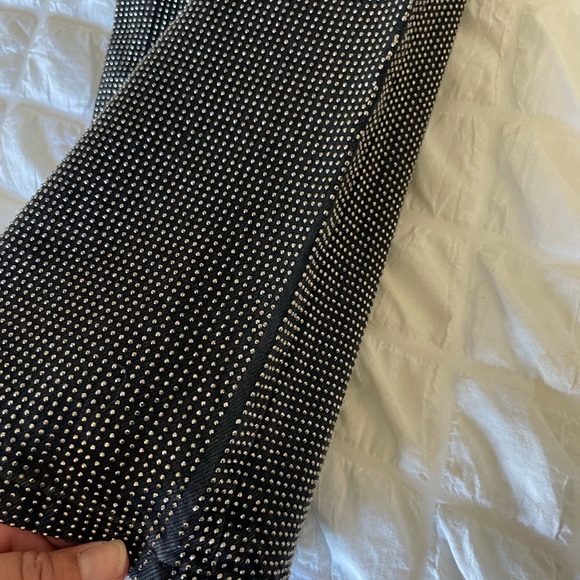 Zara Rhinestone Black Straight Leg Jeans Classic Style - Picture 11 of 12